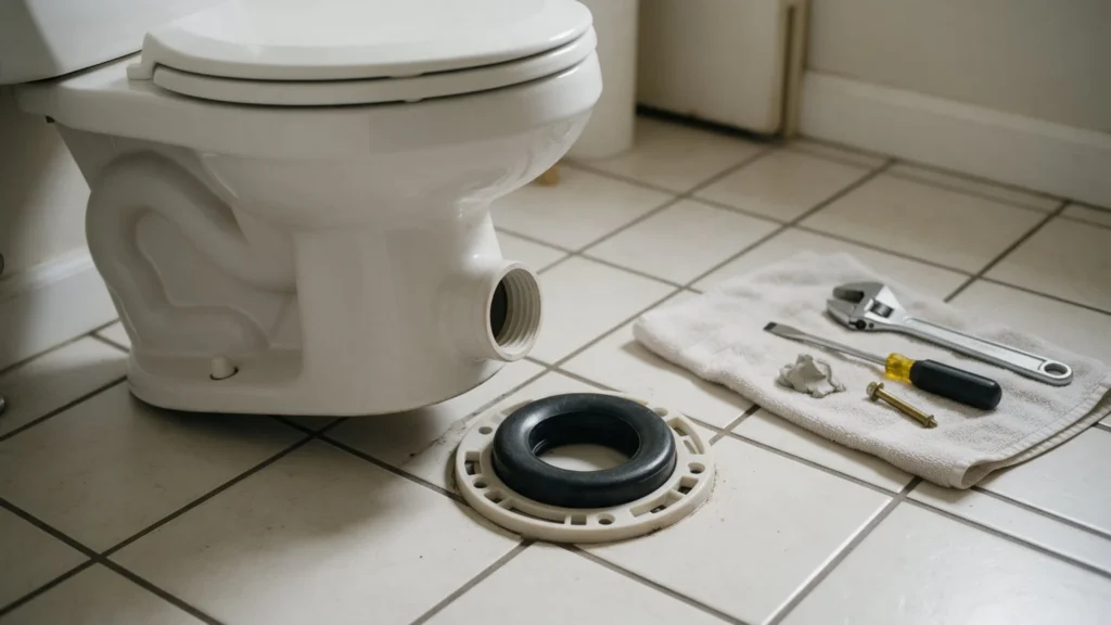 Toilet lifted off its flange during repair in Caldwell, ID